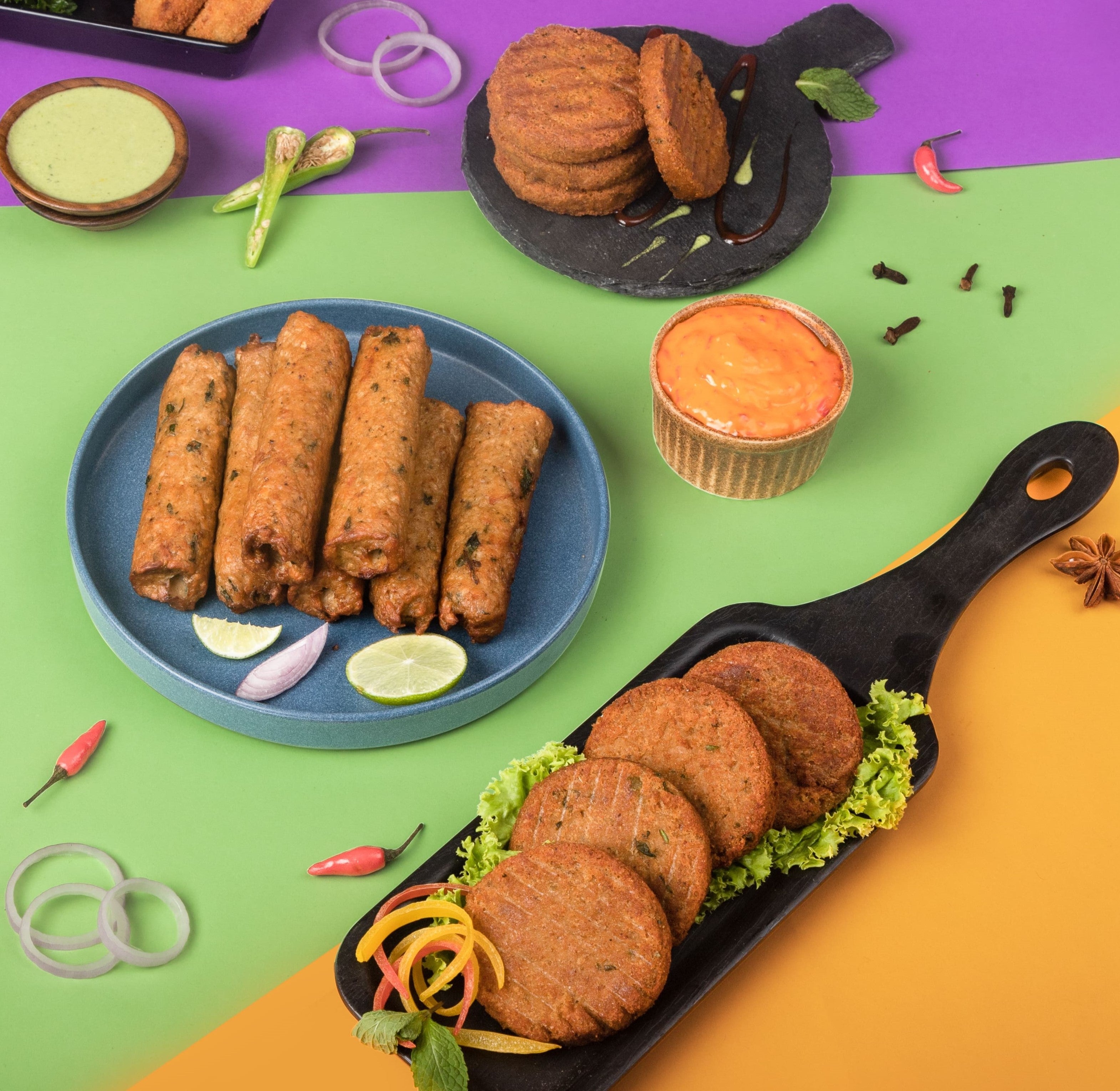 Veg Kebab Combo (Seekh Kebab + Galouti Kebab + Shammi Kebab)
